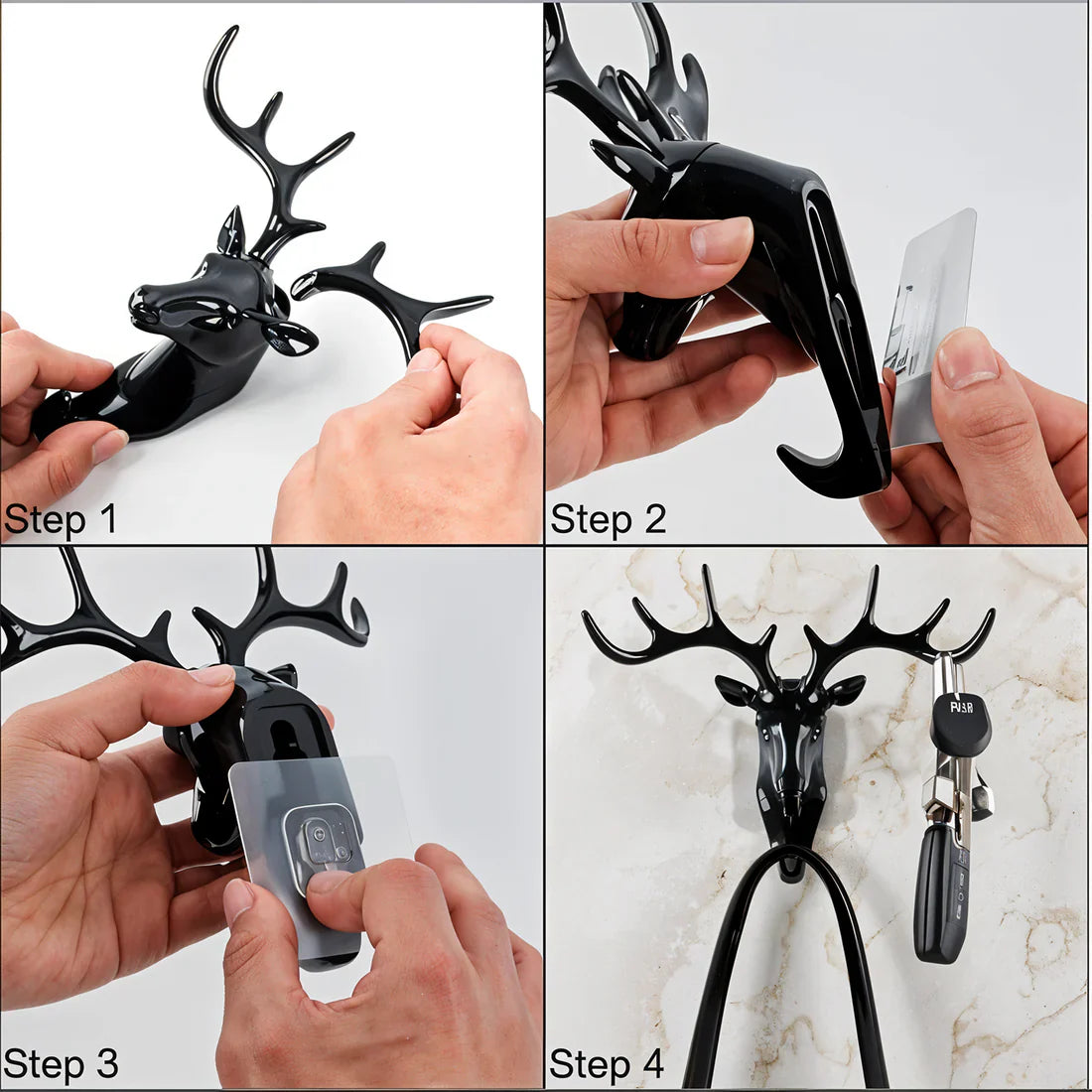Deer Head Self-Adhesive Wall Hook