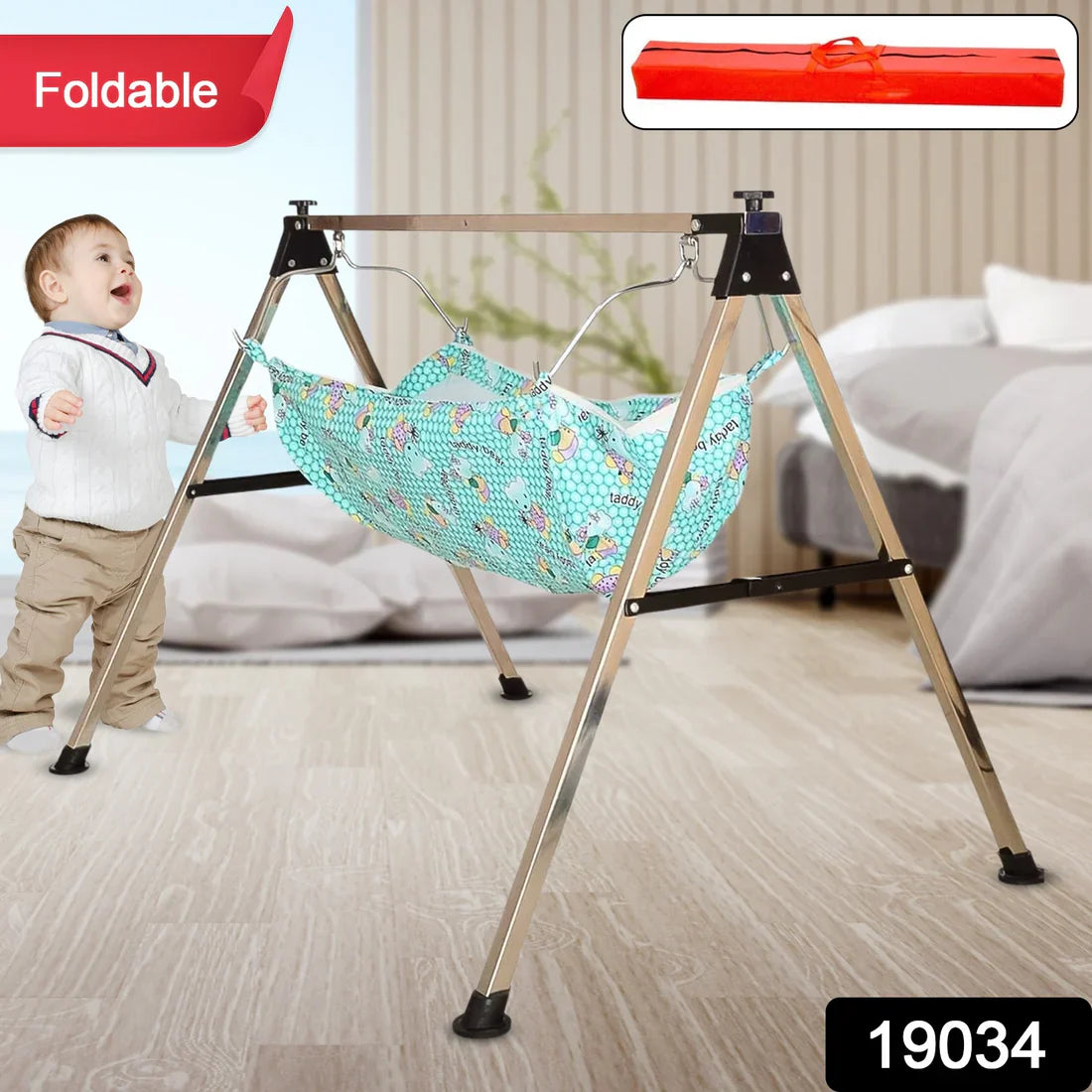 Folding Baby Cradle with Mosquito Net