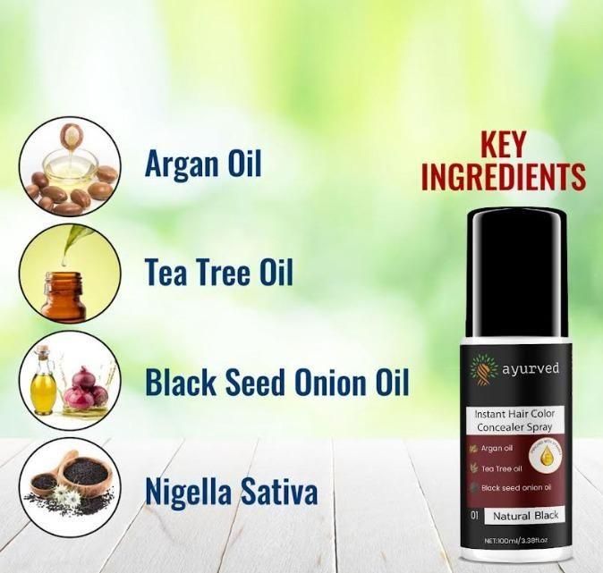 Ayurved 2 in 1 Instant Hair Color Spray with German Formula(Pack Of 1)