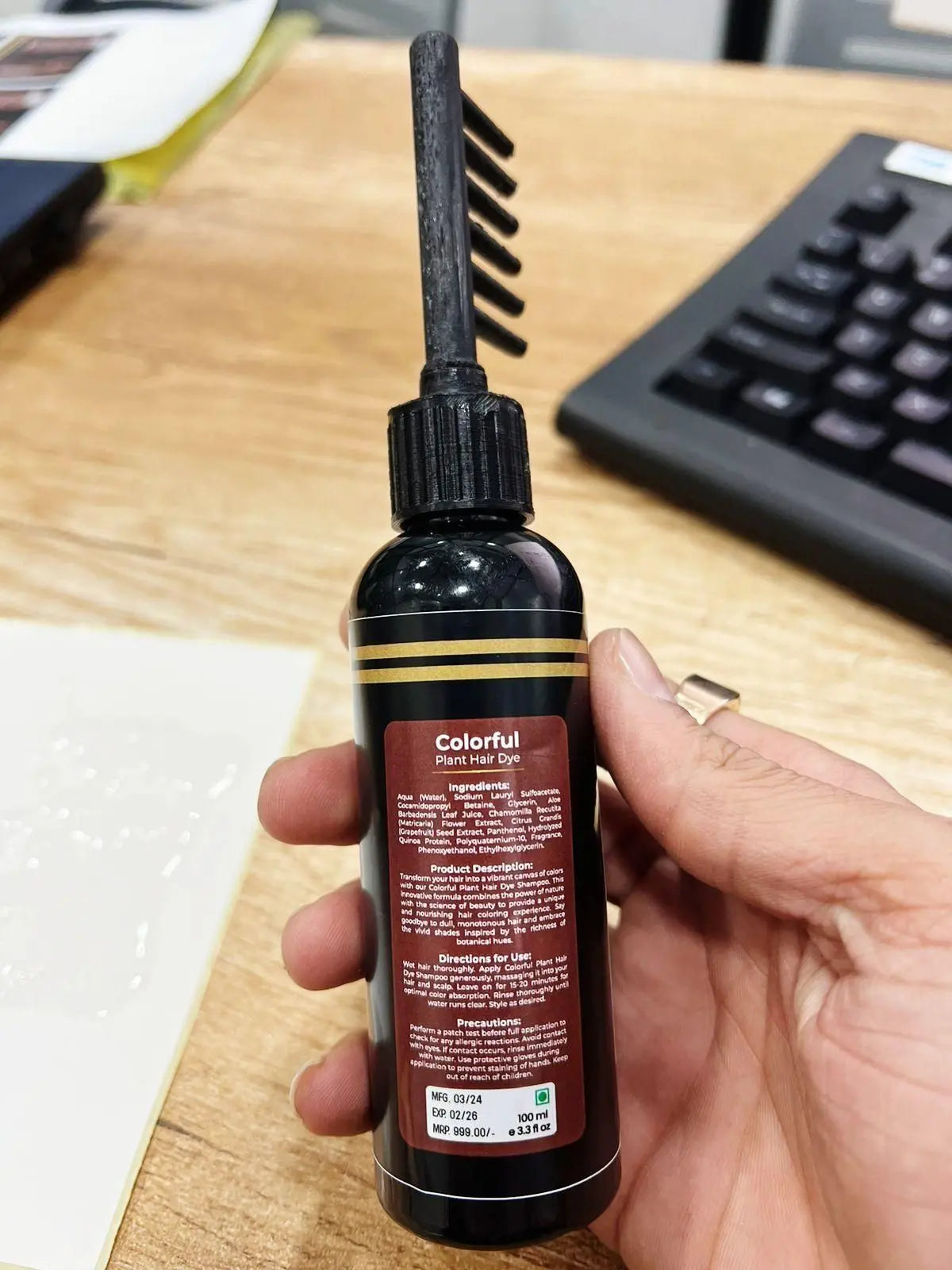 Colorful Plant Hair Dye Comb Shampoo – 100ml (Pack of 2)