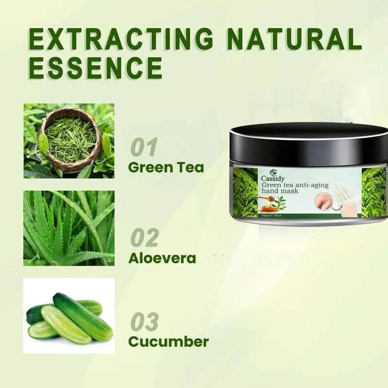 CASSIDY Green Tea Hand Mask 50g (Pack of 2)