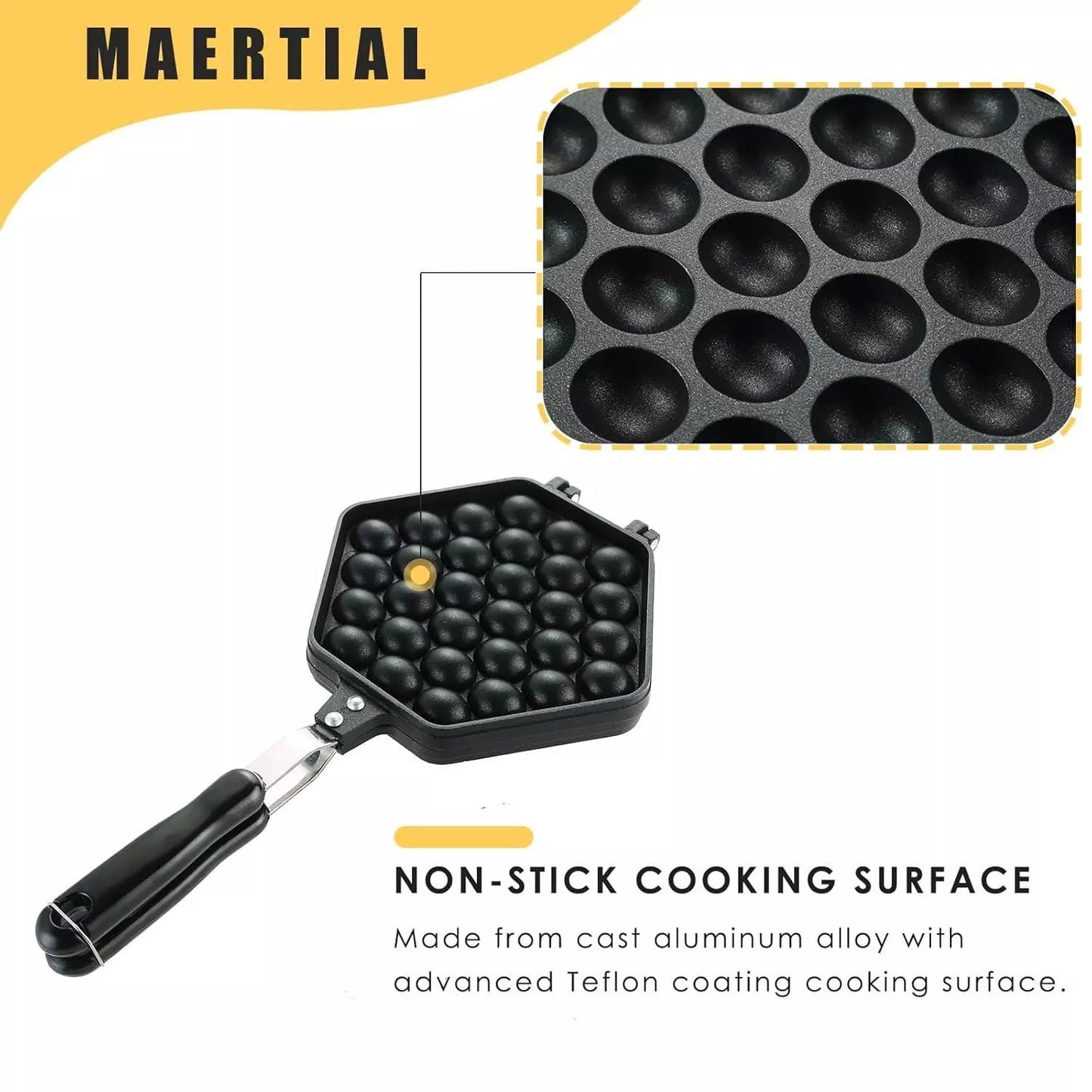 Non-Stick Bubble Waffle Pan