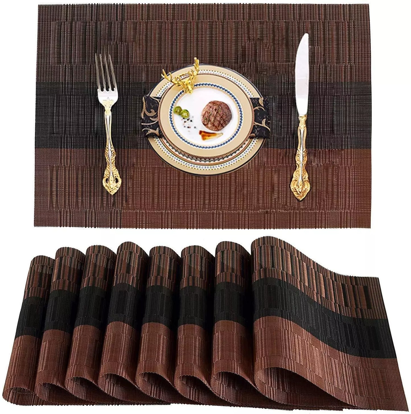 Elegant Brown Black Placemats