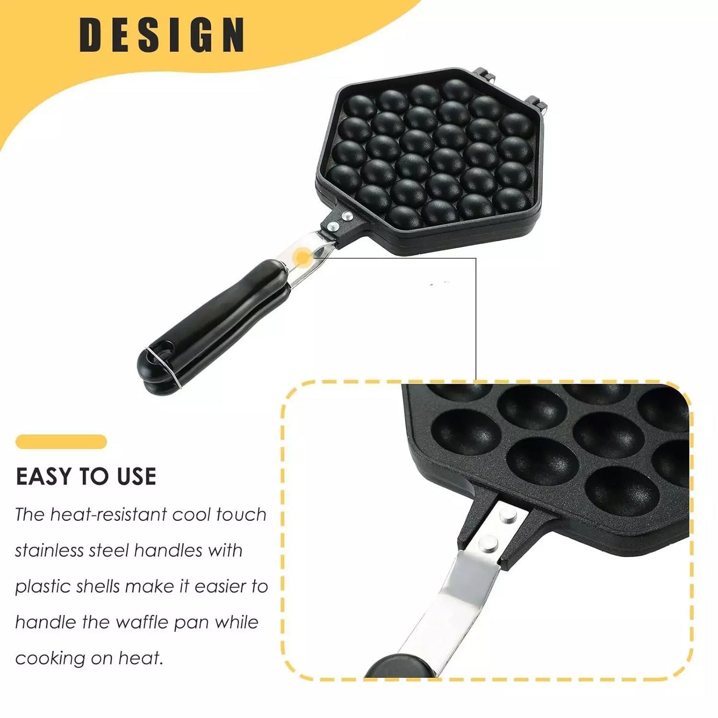 Non-Stick Bubble Waffle Pan