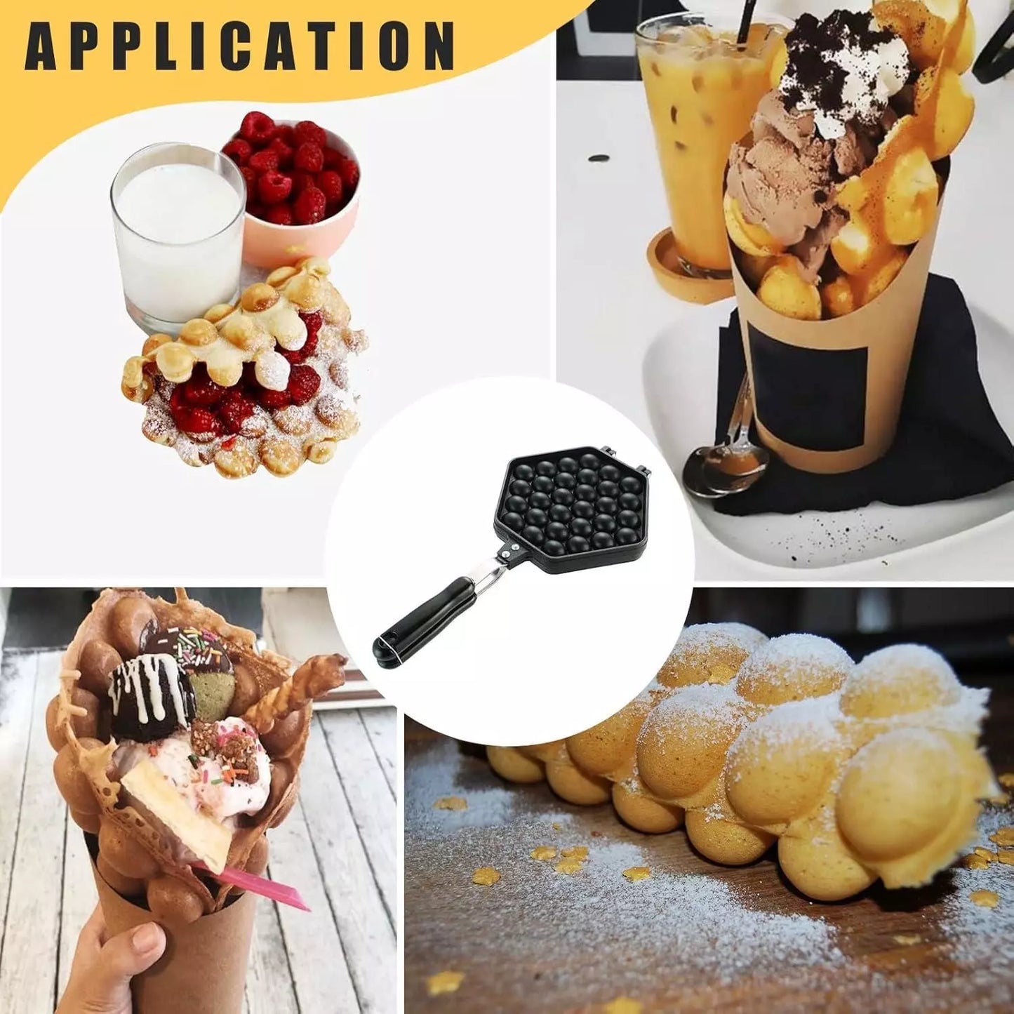 Non-Stick Bubble Waffle Pan