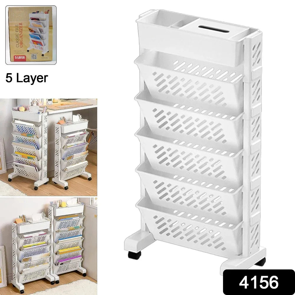 Rotating 5-Tier Book Rack
