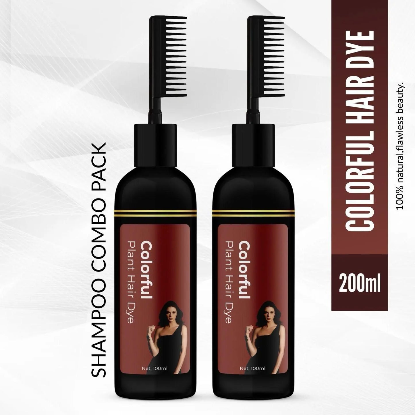 Colorful Plant Hair Dye Comb Shampoo – 100ml (Pack of 2)