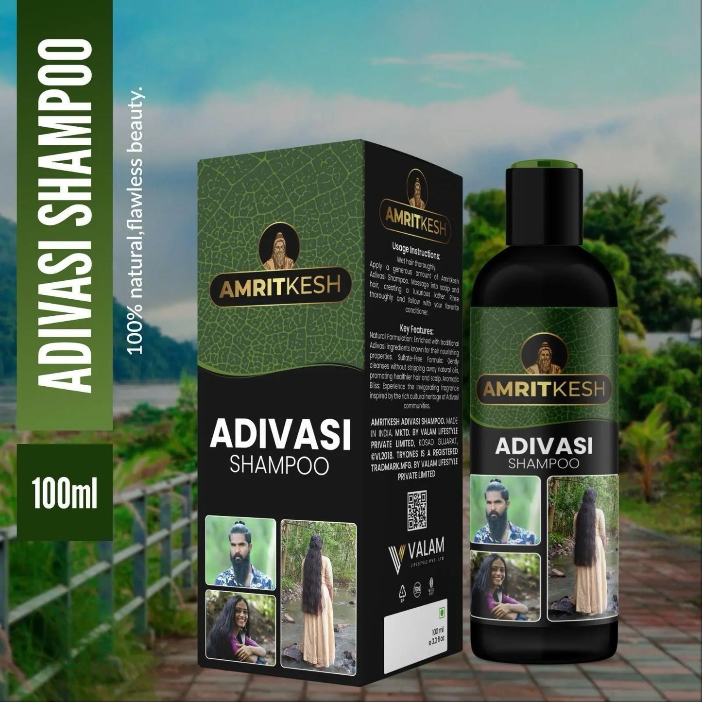 Amritkesh Adivasi Shampoo – 100ml (Pack of 2)