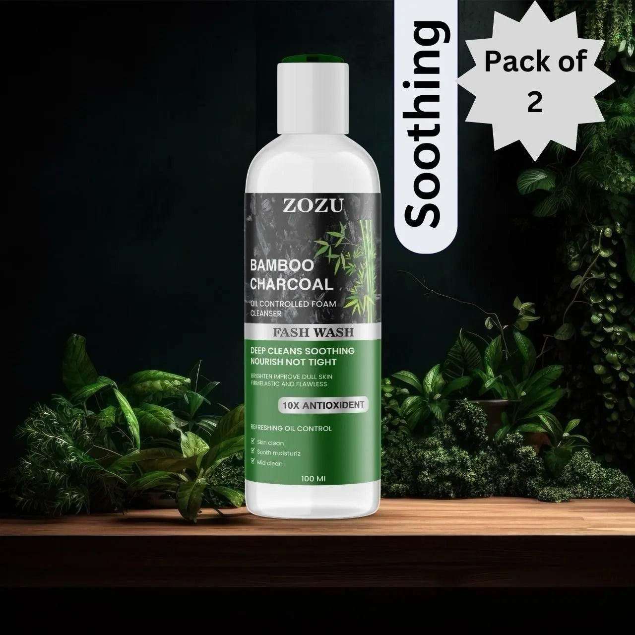 ZOZU Charcoal Face Wash – Pack of 2