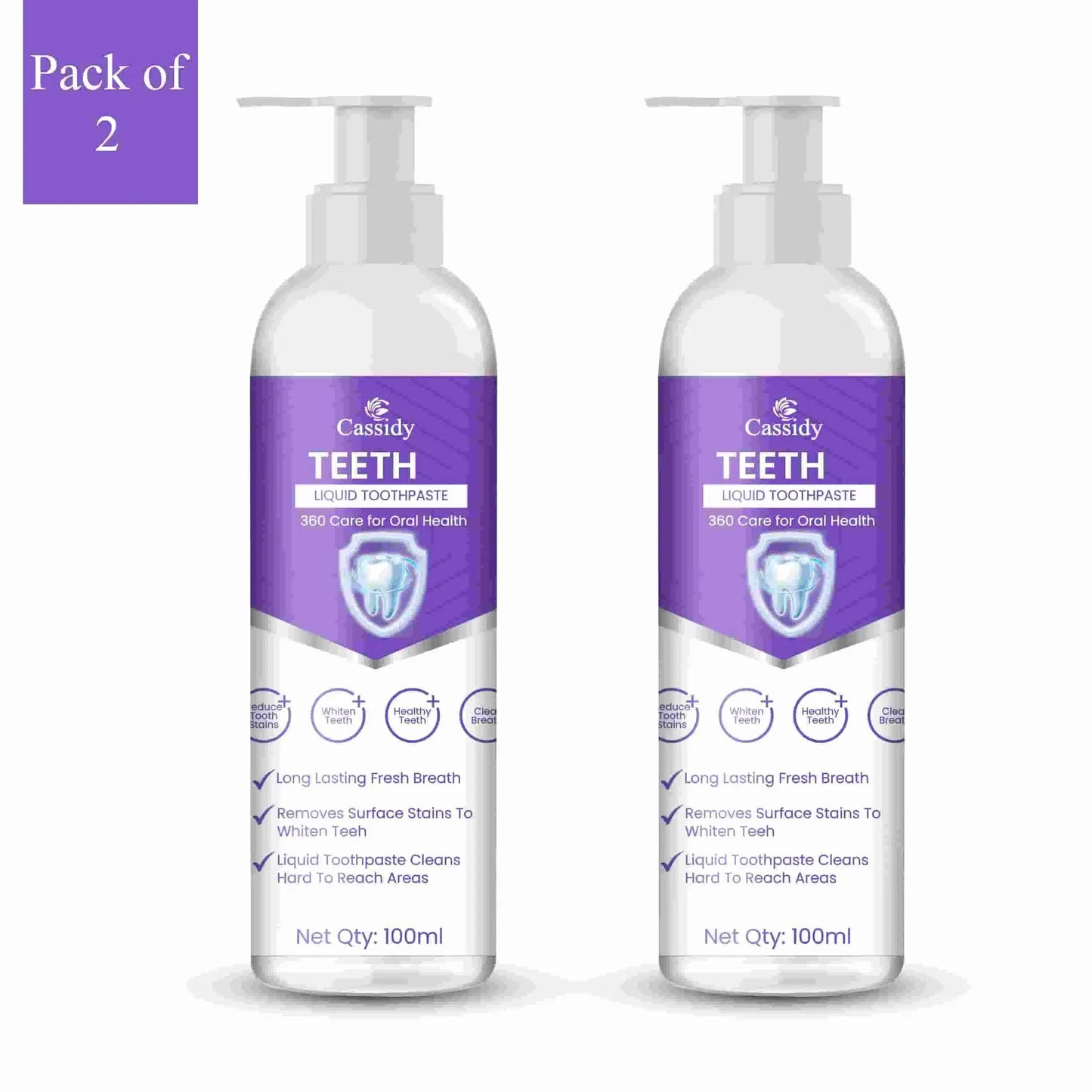 Cassidy Teeth Liquid Toothpaste – 200ml (Pack of 2)