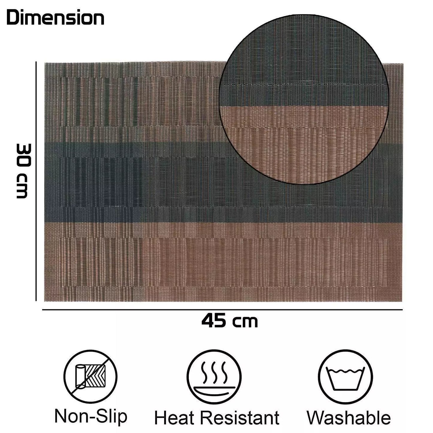 Elegant Brown Black Placemats
