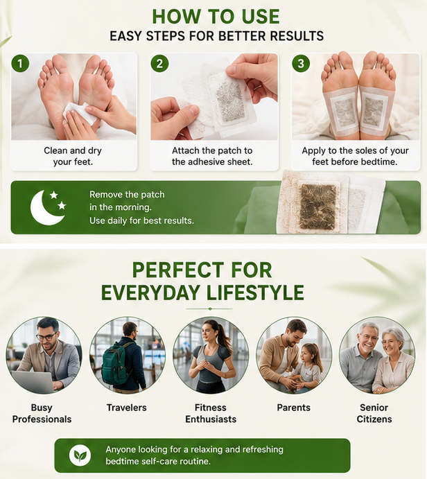 Myallmall Organic Natural Ingredients Detox Foot Pads for Body | Pack of 10