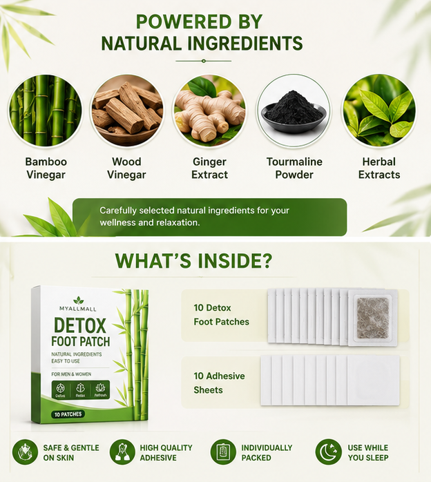 Myallmall Organic Natural Ingredients Detox Foot Pads for Body | Pack of 10